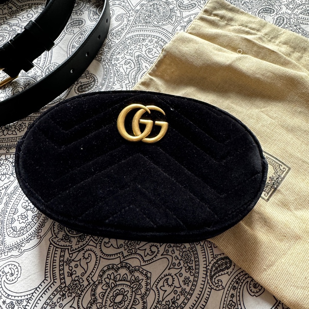 Gucci Marmont Belt bag black velvet size 75 - Picture 3 of 8